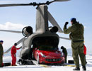Ferrari Four, transportat cu elicopterul la altitudinea 2.350 metri pentru drive-test
